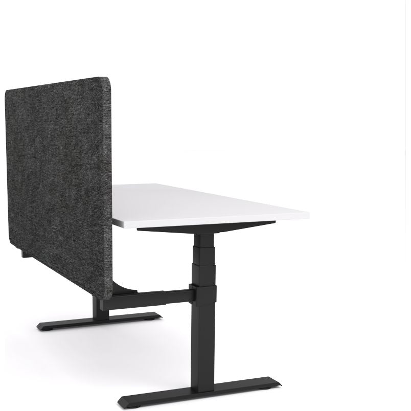 Dynamo Plus - Electric Height Adjustable Single Workstation With Screen (Charcoal Grey Screen)