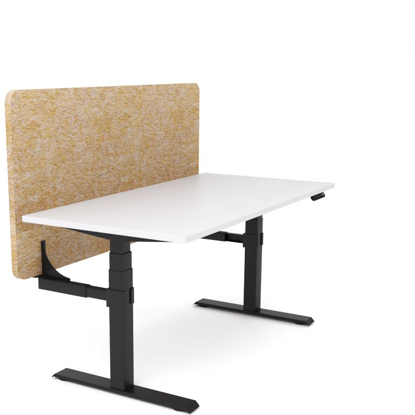 Dynamo Plus - Electric Height Adjustable Single Workstation With Screen (Mid Natural Screen)