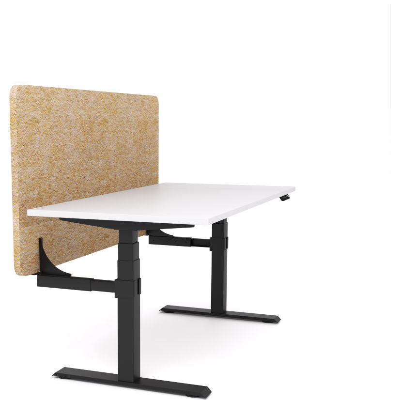 Dynamo Plus - Electric Height Adjustable Single Workstation With Screen (Mid Natural Screen)