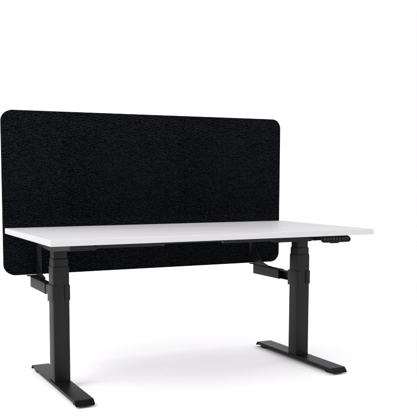 Dynamo Plus - Electric Height Adjustable Single Workstation With Screen (Black Screen)
