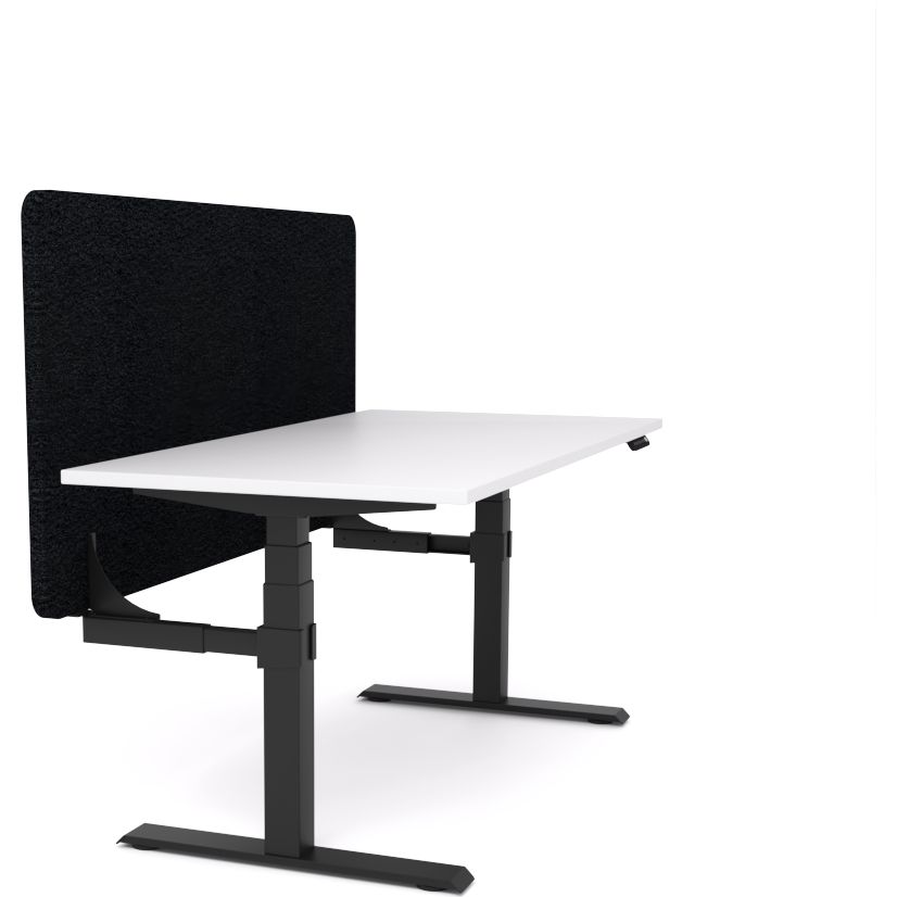 Dynamo Plus - Electric Height Adjustable Single Workstation With Screen (Black Screen)