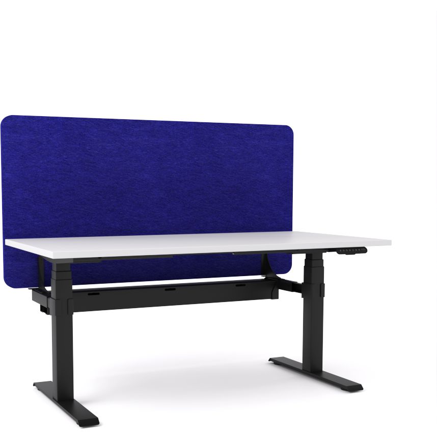 Dynamo Plus - Electric Height Adjustable Single Workstation With Screen (Blue Screen)