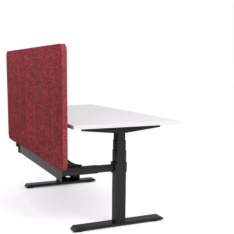 Dynamo Plus - Electric Height Adjustable Single Workstation With Screen (Maroon Screen)