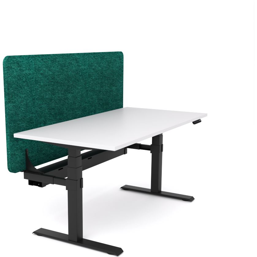 Dynamo Plus - Electric Height Adjustable Single Workstation With Screen (Peacock Screen)