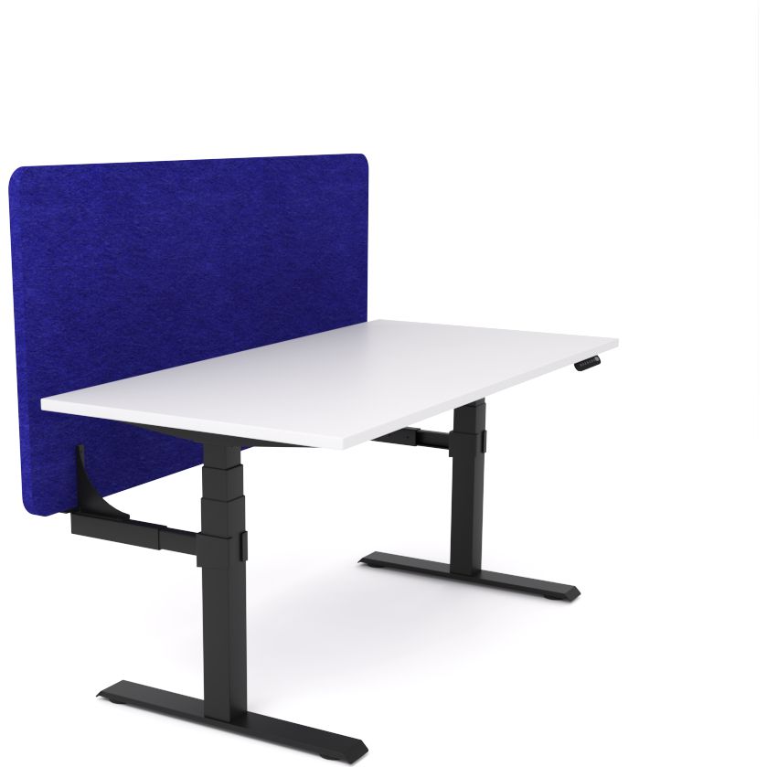 Dynamo Plus - Electric Height Adjustable Single Workstation With Screen (Blue Screen)