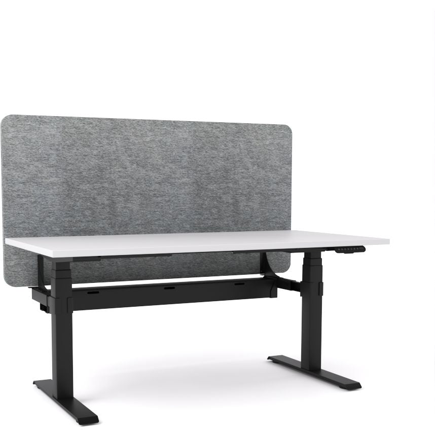 Dynamo Plus - Electric Height Adjustable Single Workstation With Screen (Grey Screen)