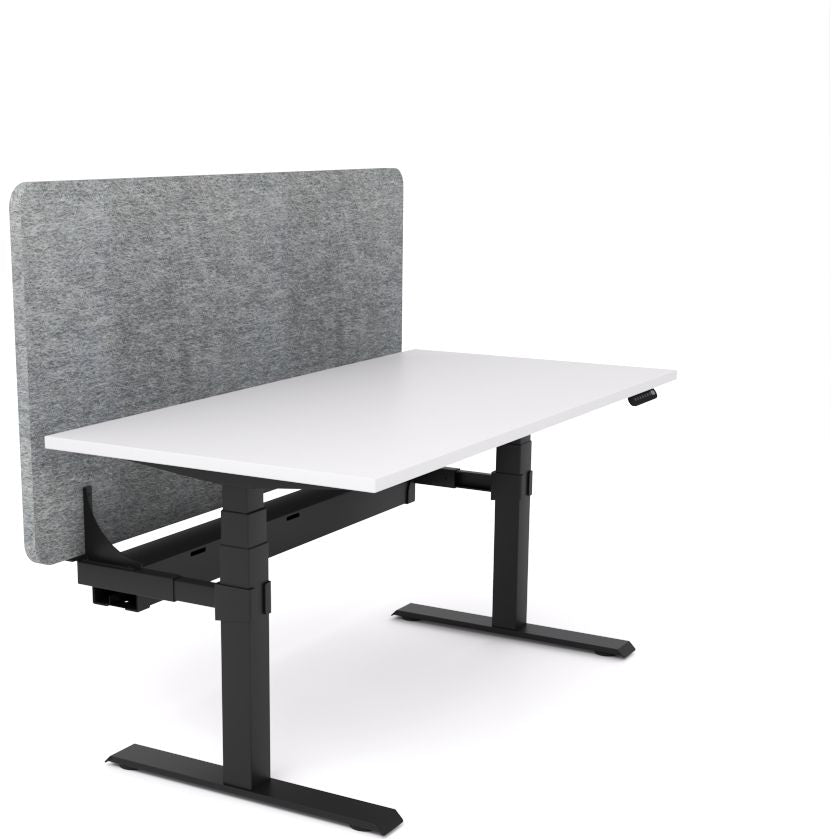Dynamo Plus - Electric Height Adjustable Single Workstation With Screen (Grey Screen)