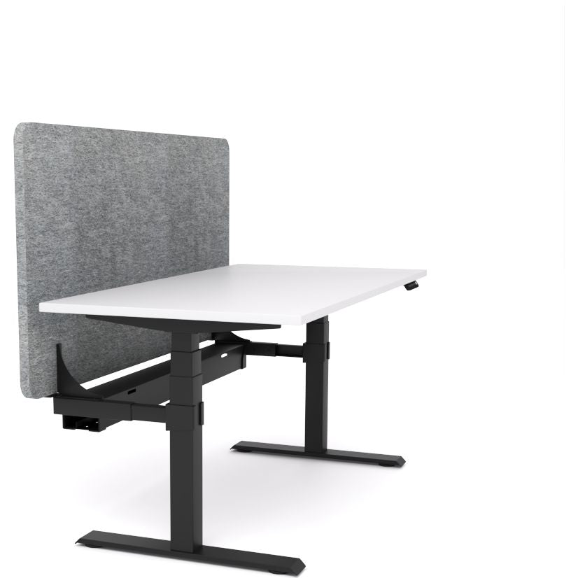 Dynamo Plus - Electric Height Adjustable Single Workstation With Screen (Grey Screen)