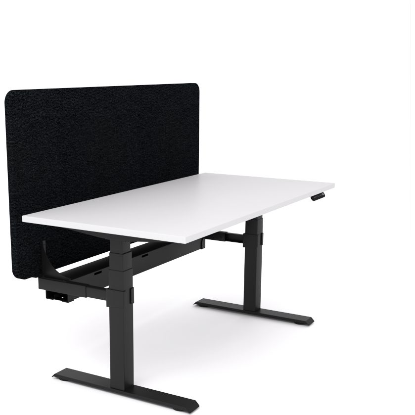 Dynamo Plus - Electric Height Adjustable Single Workstation With Screen (Black Screen)