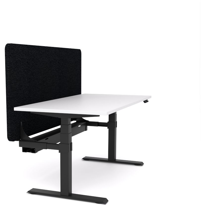 Dynamo Plus - Electric Height Adjustable Single Workstation With Screen (Black Screen)