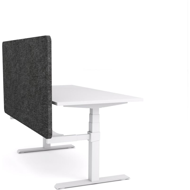 Dynamo Plus - Electric Height Adjustable Single Workstation With Screen (Charcoal Grey Screen)