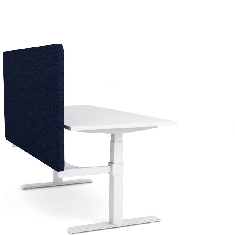 Dynamo Plus - Electric Height Adjustable Single Workstation With Screen (Dark Blue Screen)