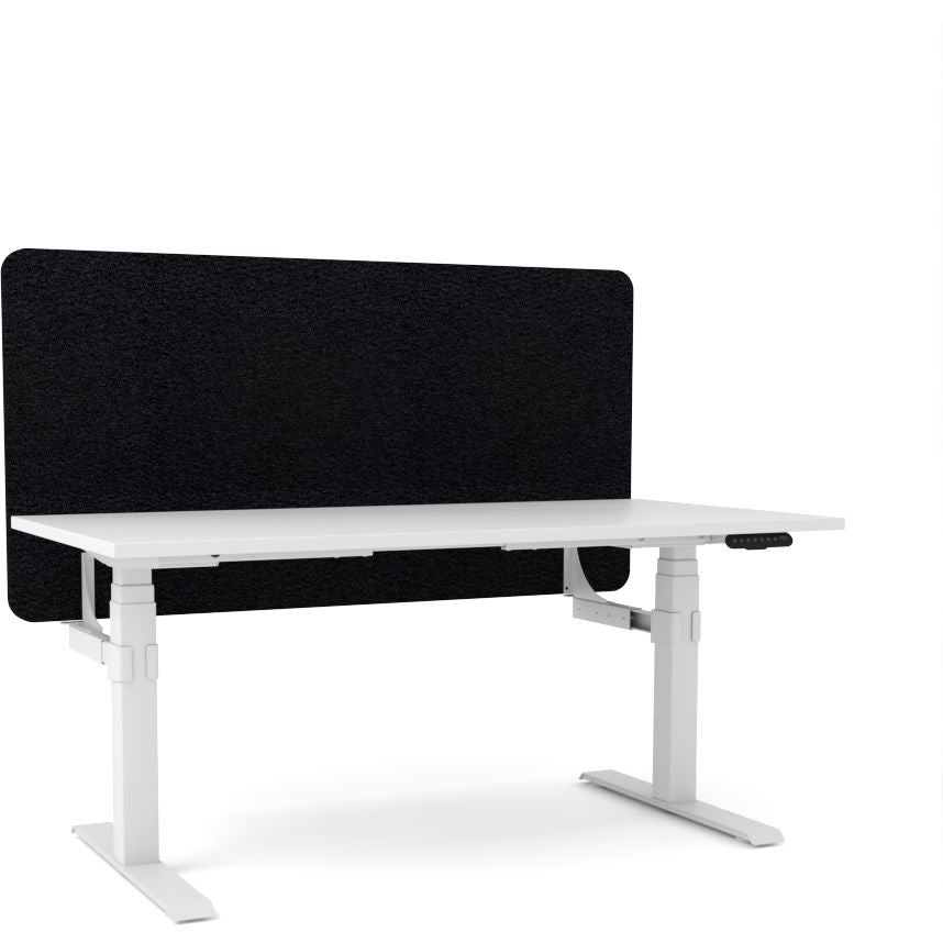 Dynamo Plus - Electric Height Adjustable Single Workstation With Screen (Black Screen)