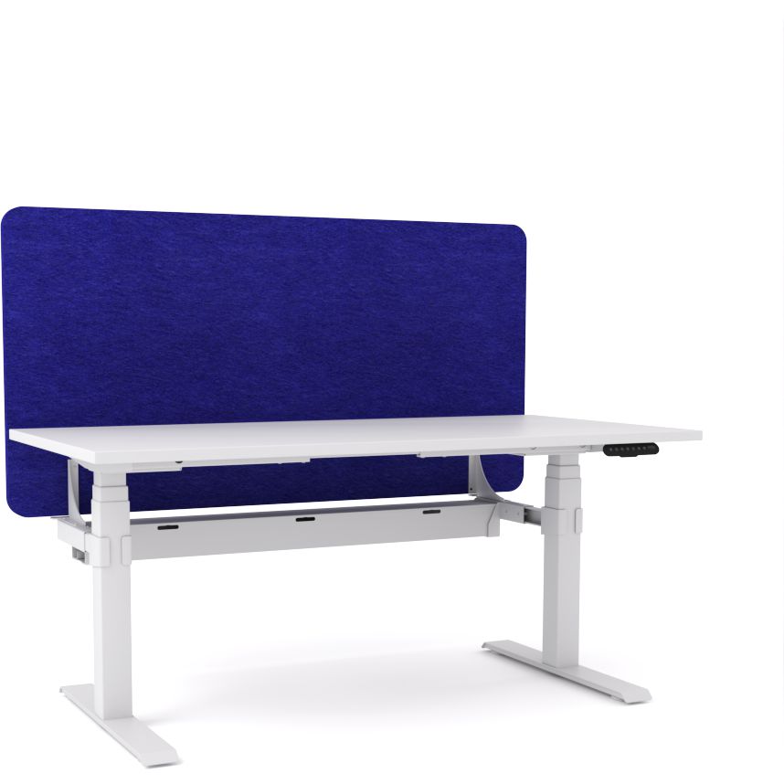 Dynamo Plus - Electric Height Adjustable Single Workstation With Screen (Blue Screen)
