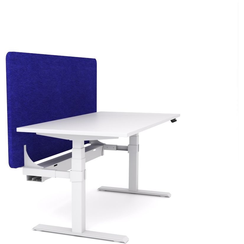 Dynamo Plus - Electric Height Adjustable Single Workstation With Screen (Blue Screen)
