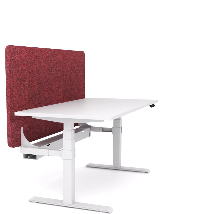 Dynamo Plus - Electric Height Adjustable Single Workstation With Screen (Maroon Screen)