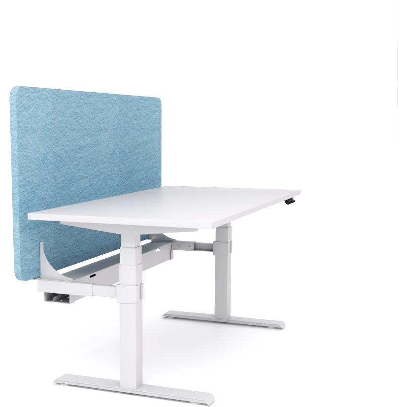 Dynamo Plus - Electric Height Adjustable Single Workstation With Screen (Pacific Blue Screen)