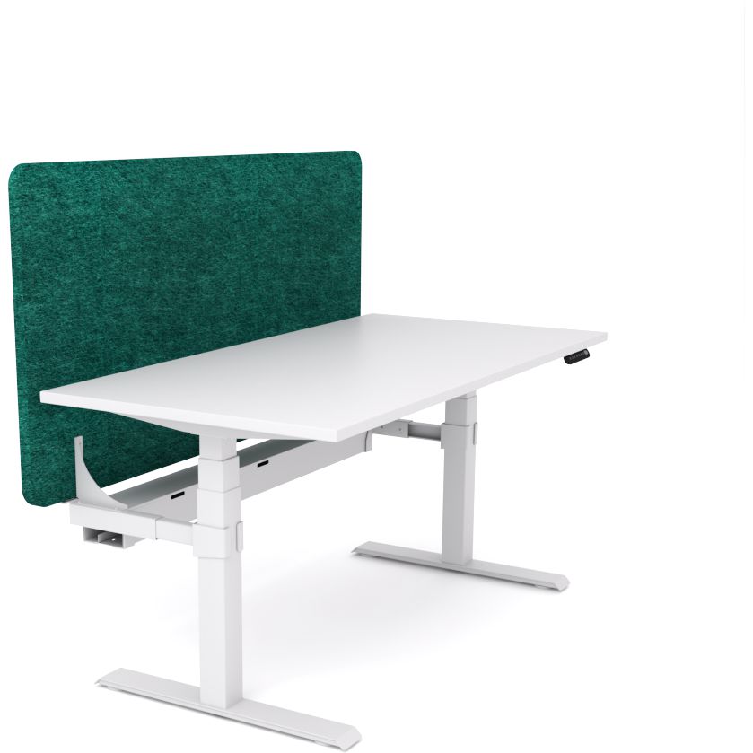 Dynamo Plus - Electric Height Adjustable Single Workstation With Screen (Peacock Screen)