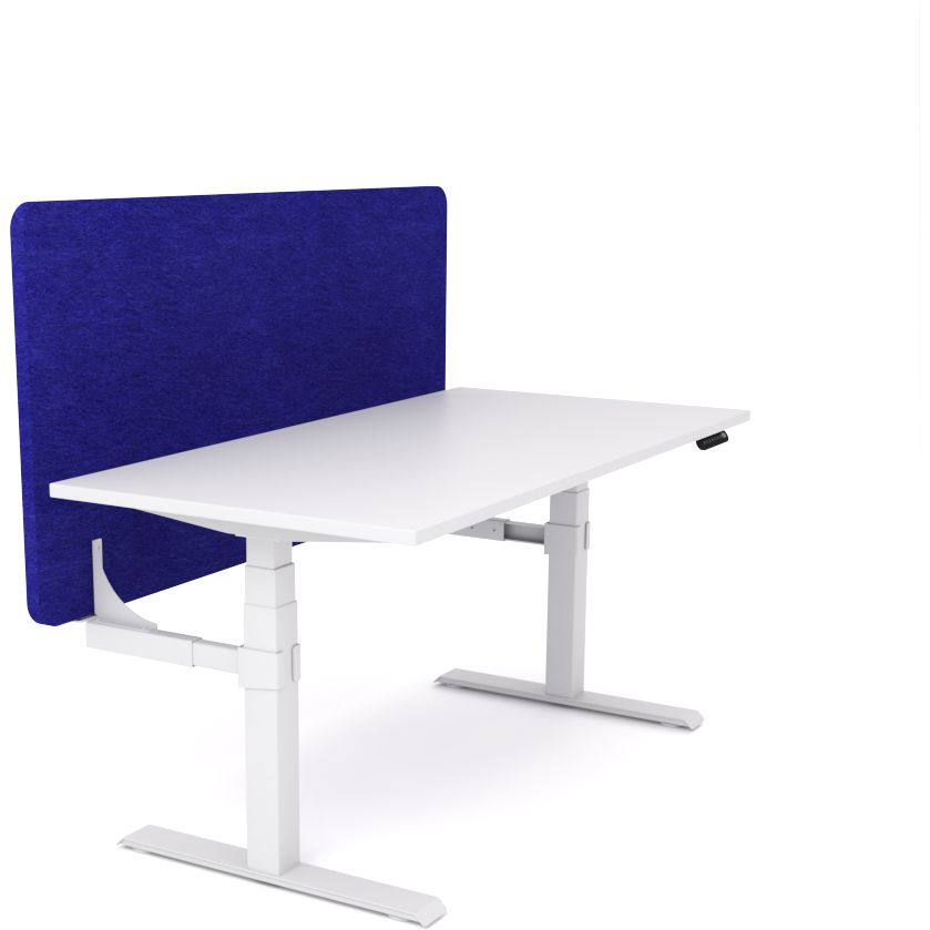 Dynamo Plus - Electric Height Adjustable Single Workstation With Screen (Blue Screen)