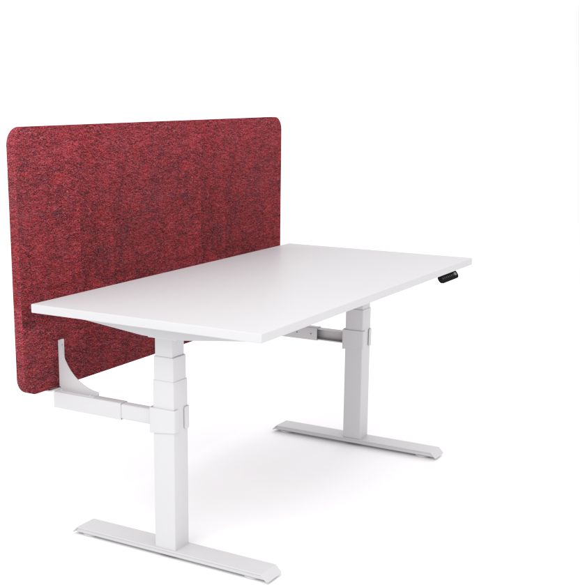 Dynamo Plus - Electric Height Adjustable Single Workstation With Screen (Maroon Screen)