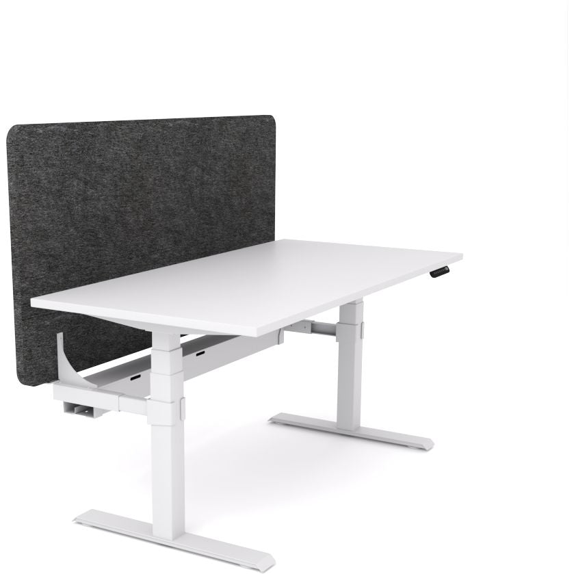 Dynamo Plus - Electric Height Adjustable Single Workstation With Screen (Charcoal Grey Screen)