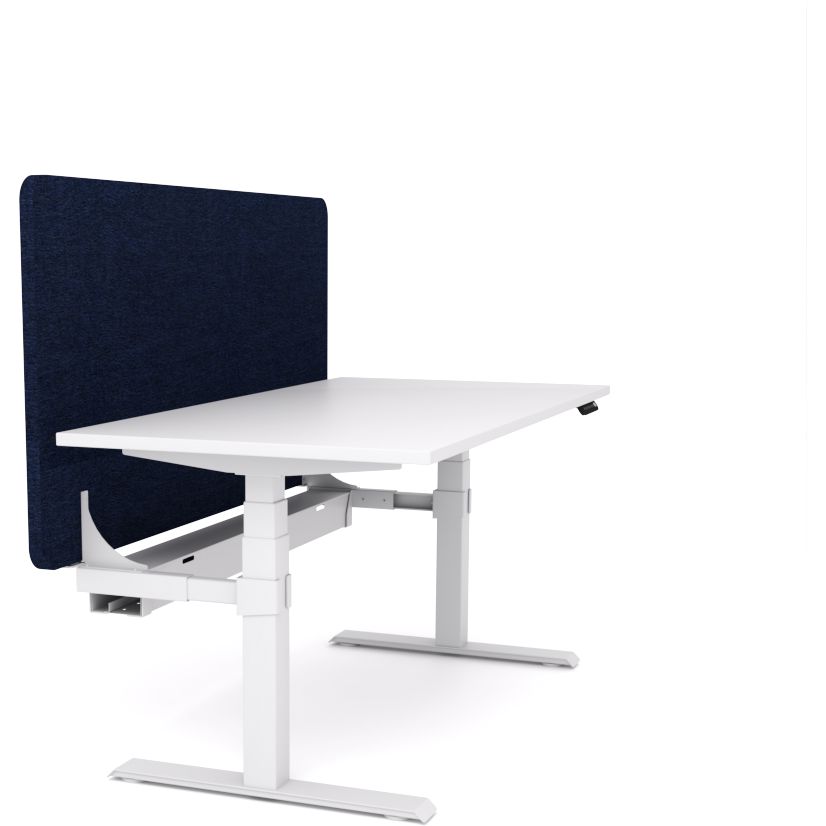 Dynamo Plus - Electric Height Adjustable Single Workstation With Screen (Dark Blue Screen)