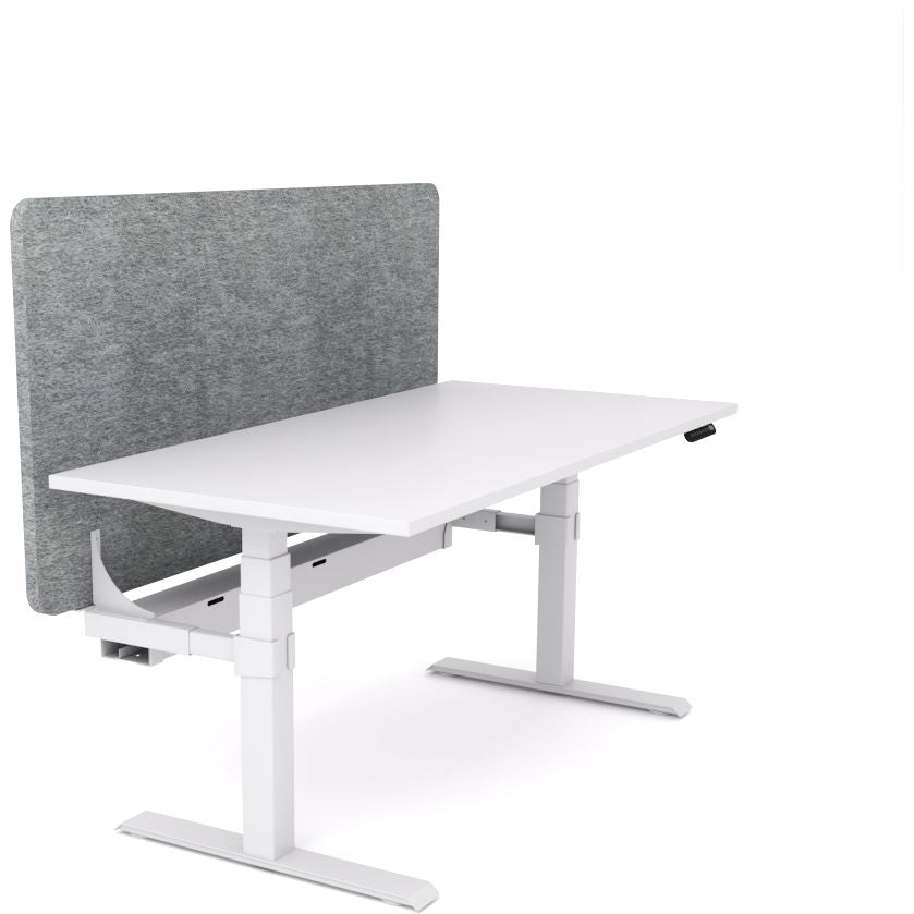 Dynamo Plus - Electric Height Adjustable Single Workstation With Screen (Grey Screen)