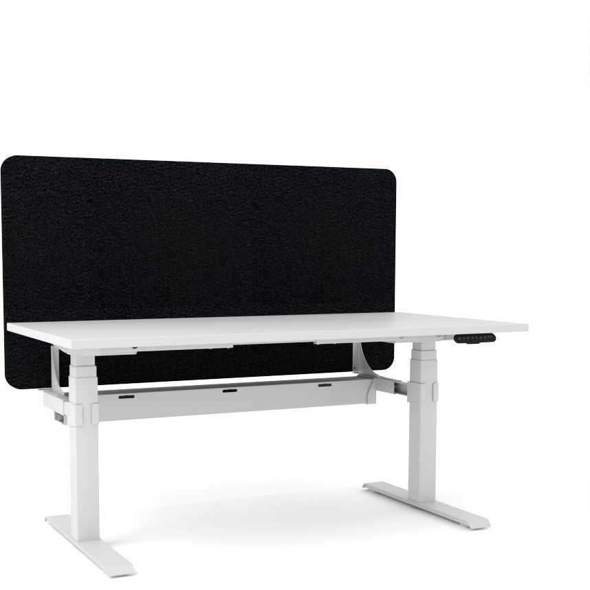 Dynamo Plus - Electric Height Adjustable Single Workstation With Screen (Black Screen)