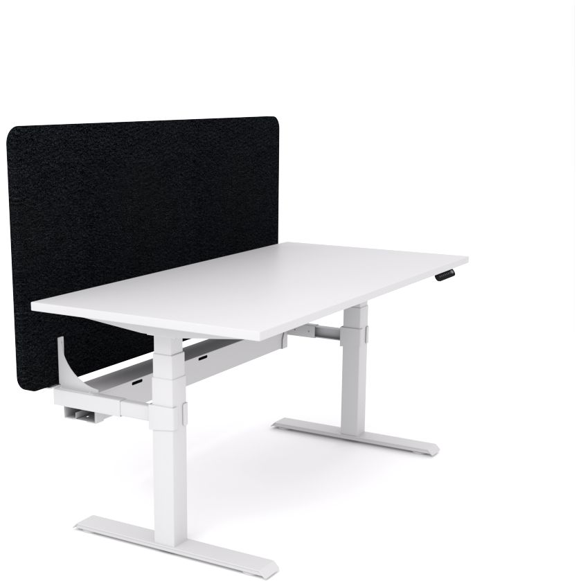 Dynamo Plus - Electric Height Adjustable Single Workstation With Screen (Black Screen)
