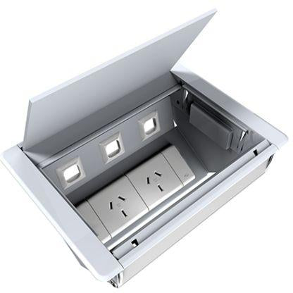 Service Box Off Table Surface Mounted Service Box - 2GPO+3DATA – The Office Furniture