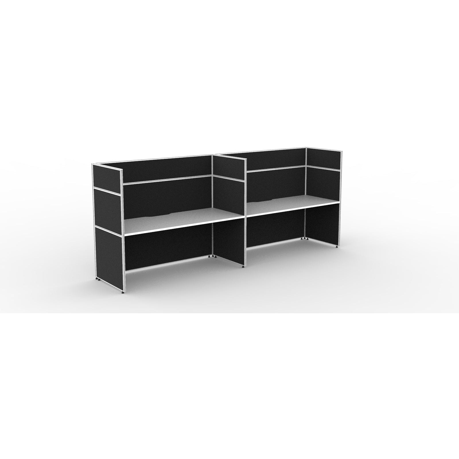 SHUSH30 Workstation - 2 Person - Screen Hung Tops - White