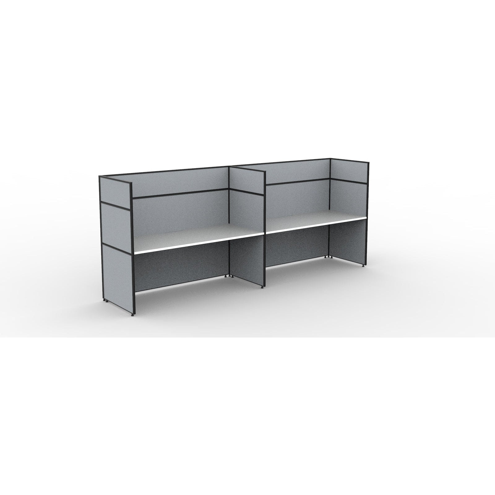 SHUSH30 Workstation - 2 Person - Screen Hung Tops - White