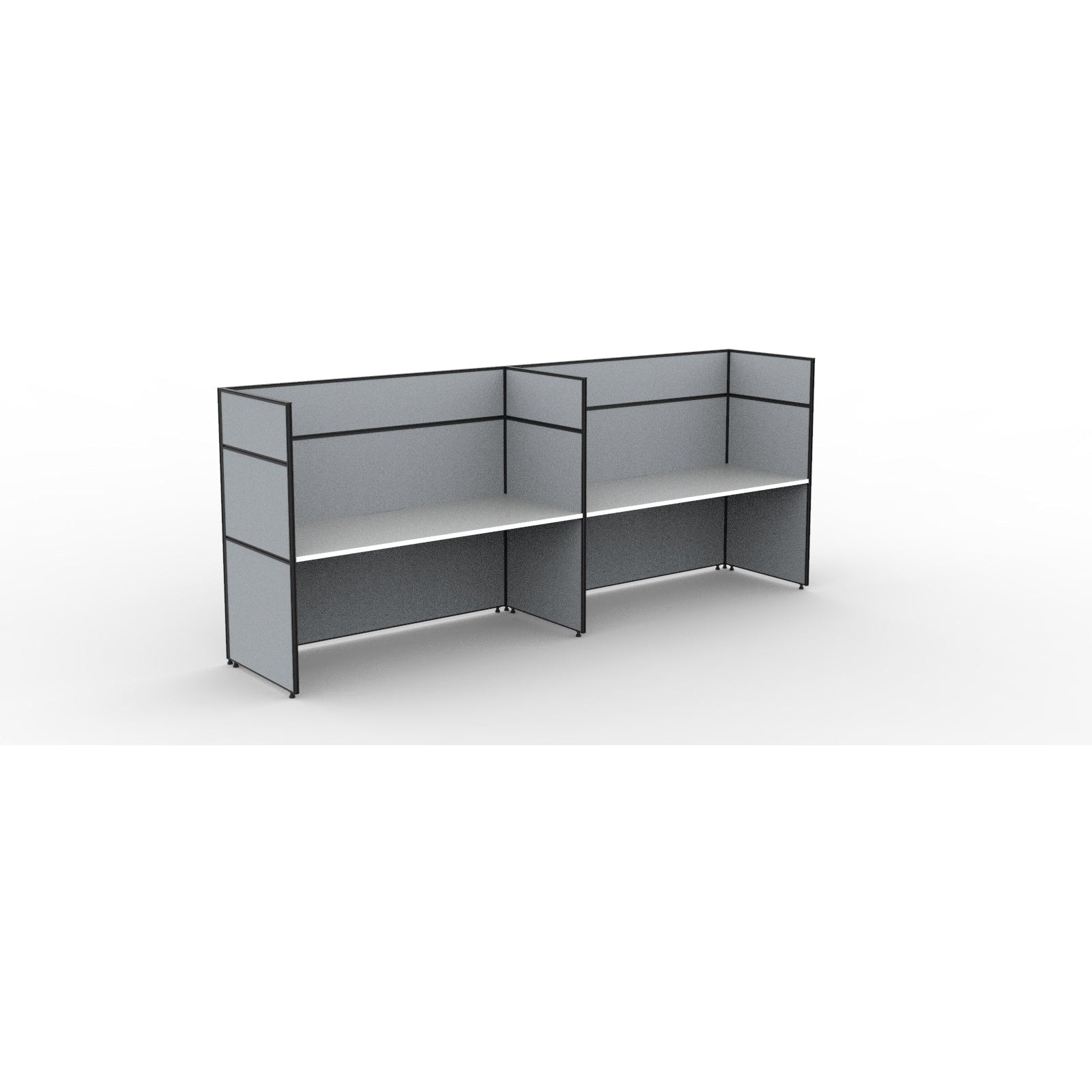 SHUSH30 Workstation - 2 Person - Screen Hung Tops - White