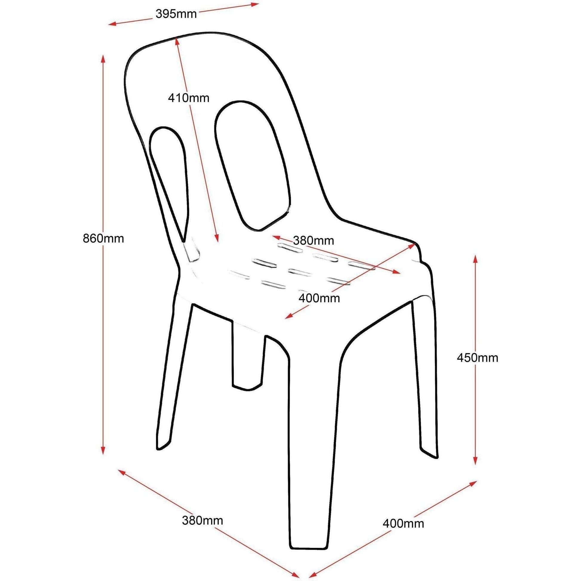 Set of 10 Heavy Duty Poly Chairs - PIPEE