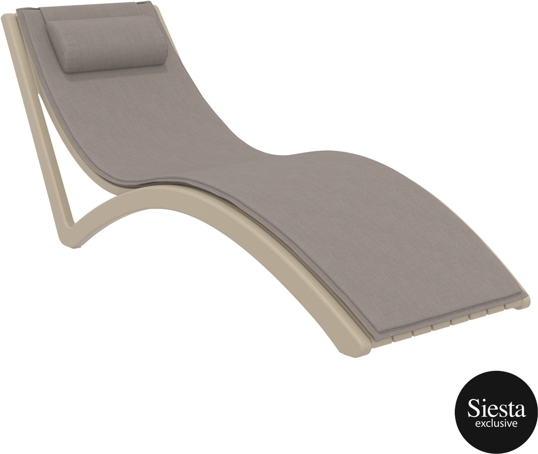 Slim Sunlounger with Cushion and Pillow
