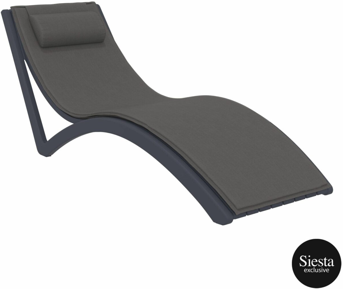 Slim Sunlounger with Cushion and Pillow