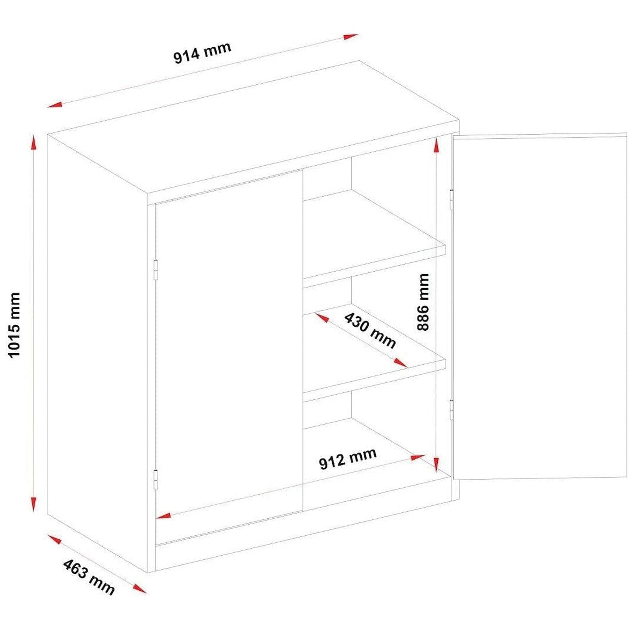 Steelco 2 Shelf Storage Cabinets