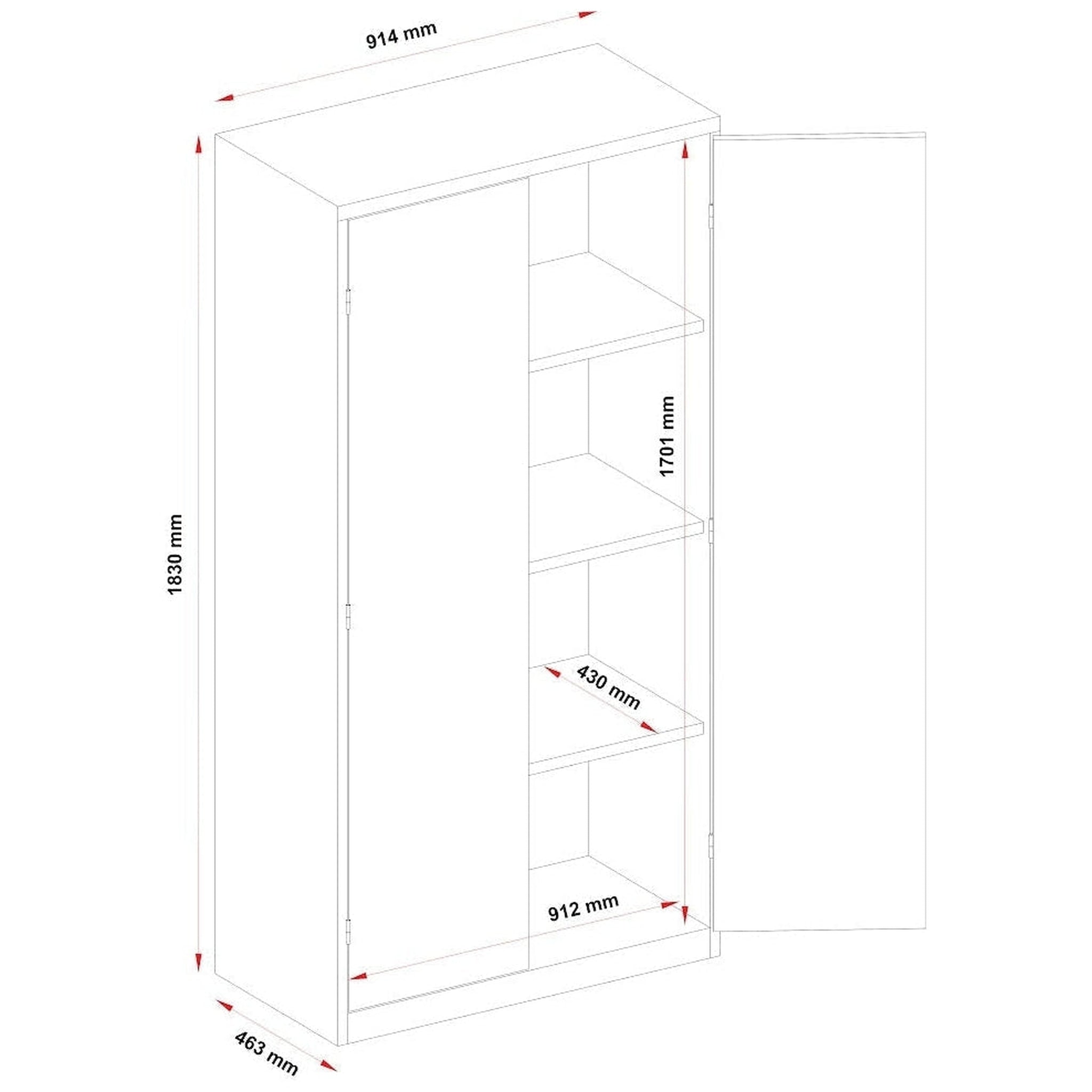 Steelco 3 Shelf Storage Cabinets