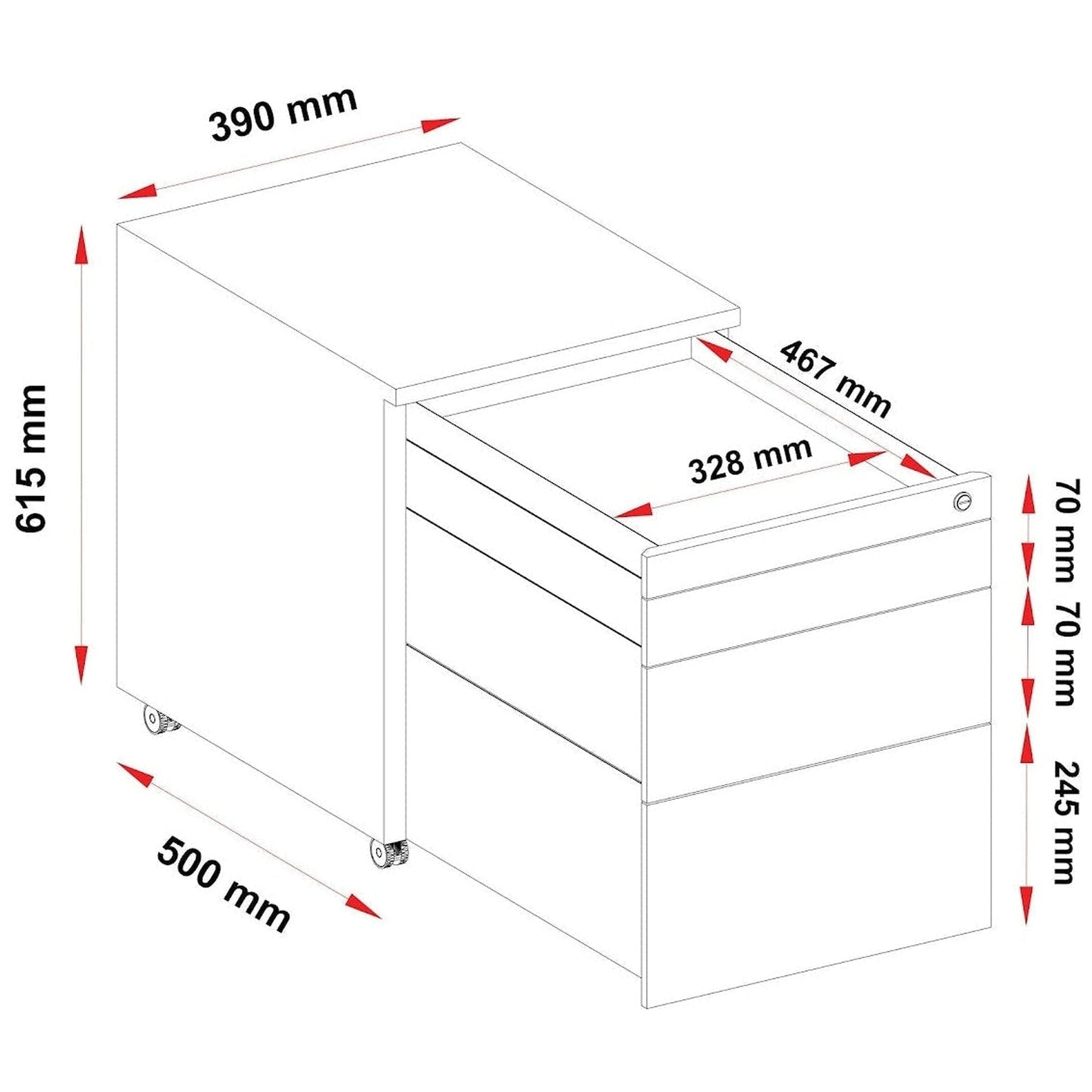 Steelco Trimline Mobile Pedestals