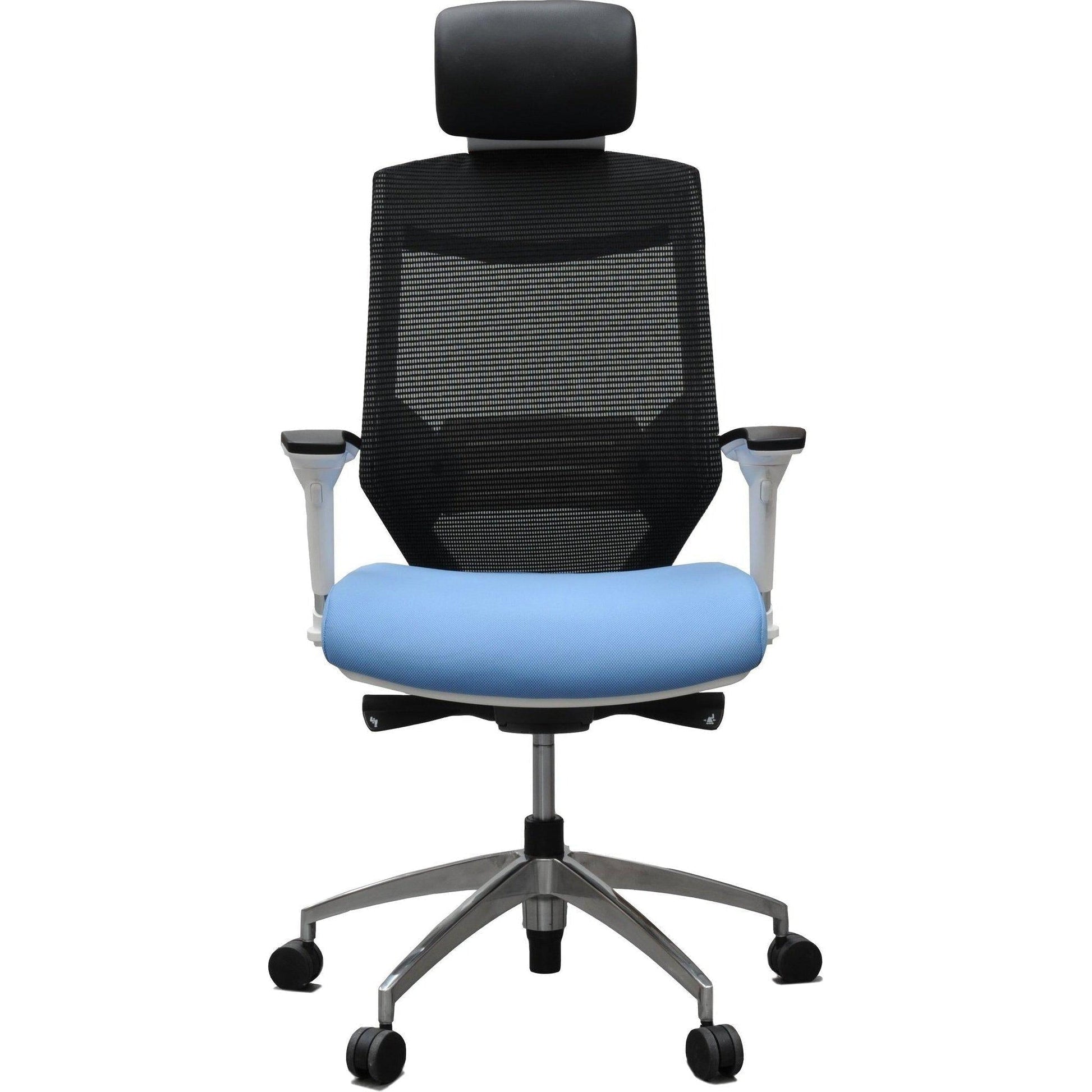 Vogue Mesh Back Chair - White Frame/Aluminium Base