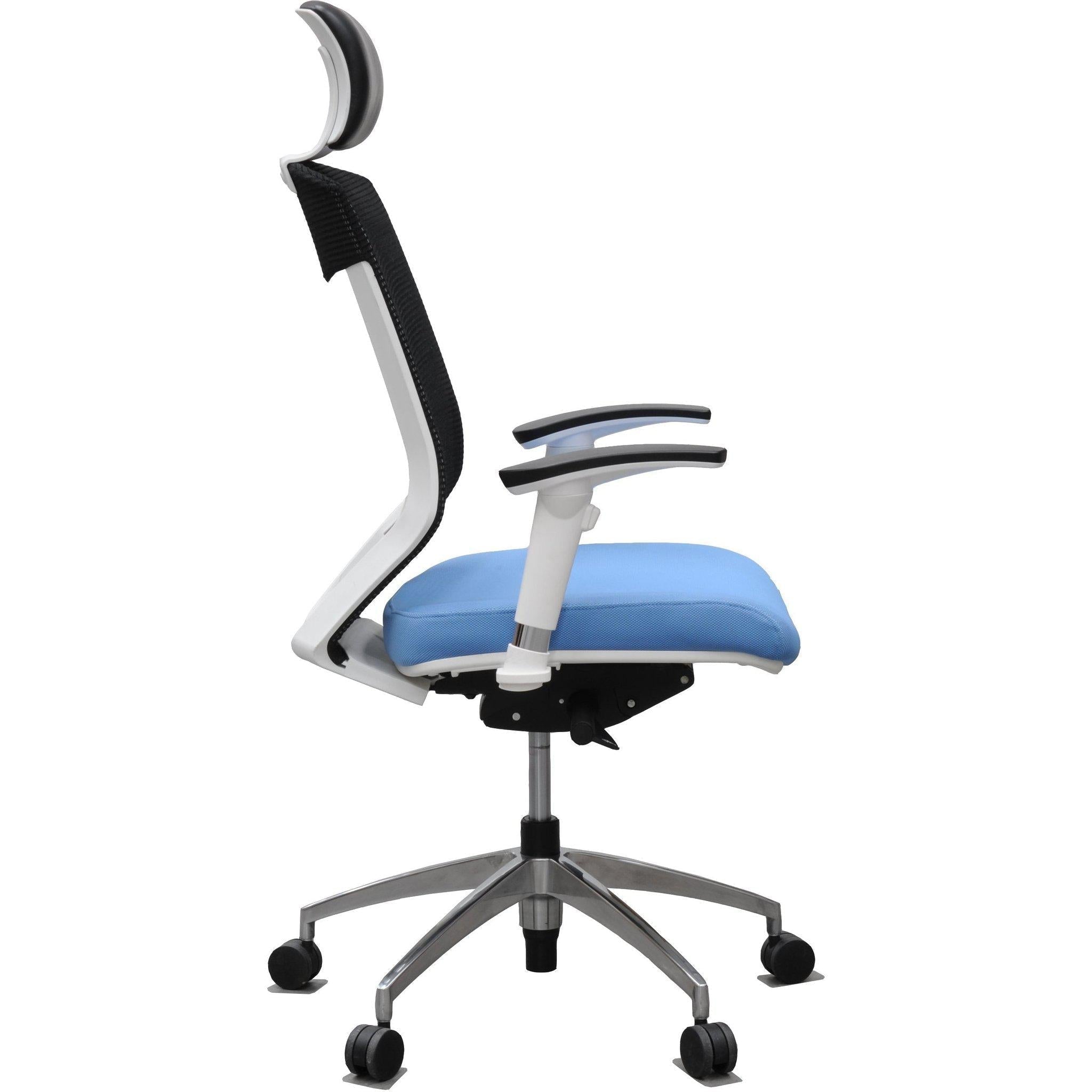 Vogue Mesh Back Chair - White Frame/Aluminium Base