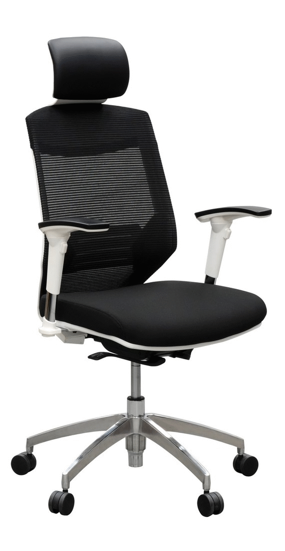 Vogue Mesh Back Chair - White Frame/Aluminium Base