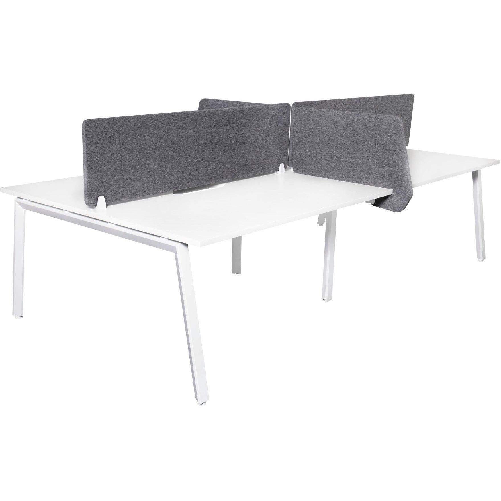 Daytona 4 Person Double Sided Workstation - With Screen + Side On Slider