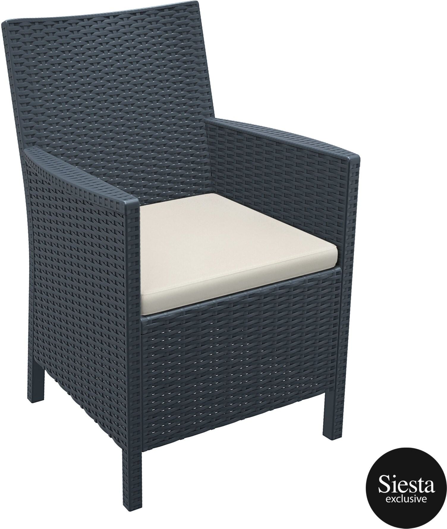 5 Piece Resin Rattan Dining Setting with California Tub Chairs