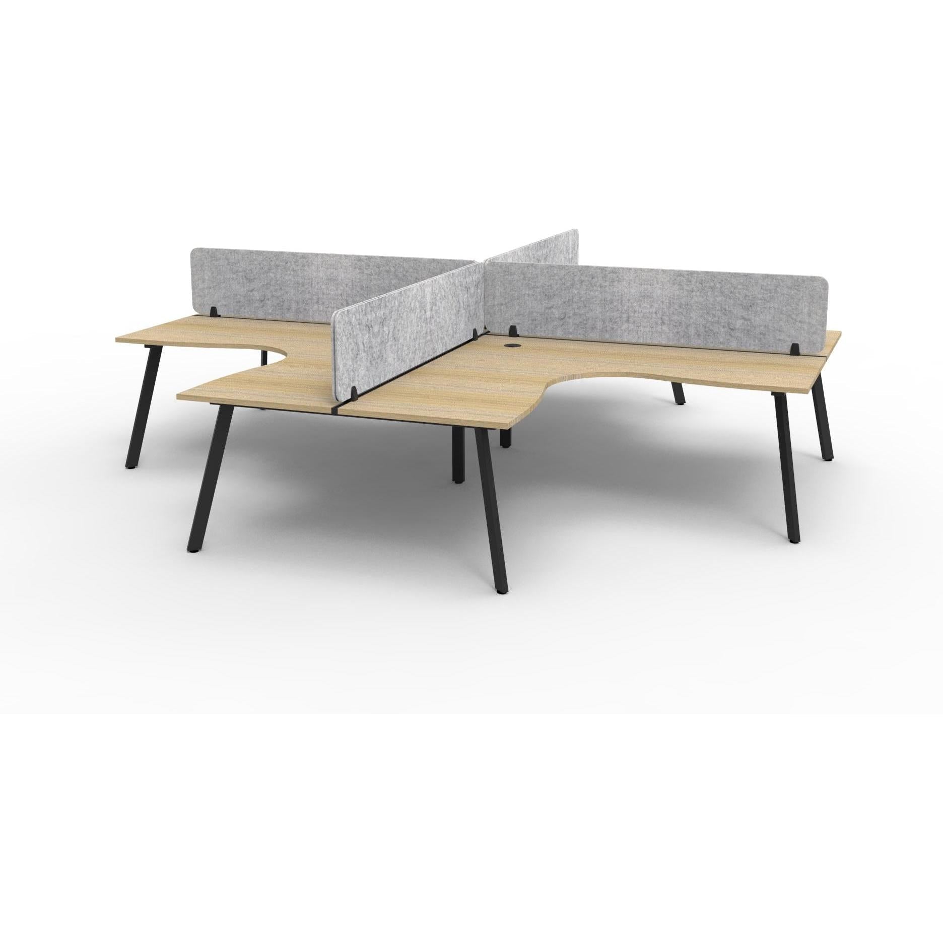 Eternity Leg Corner Workstation with Eco Panel Screen - 4 Persons
