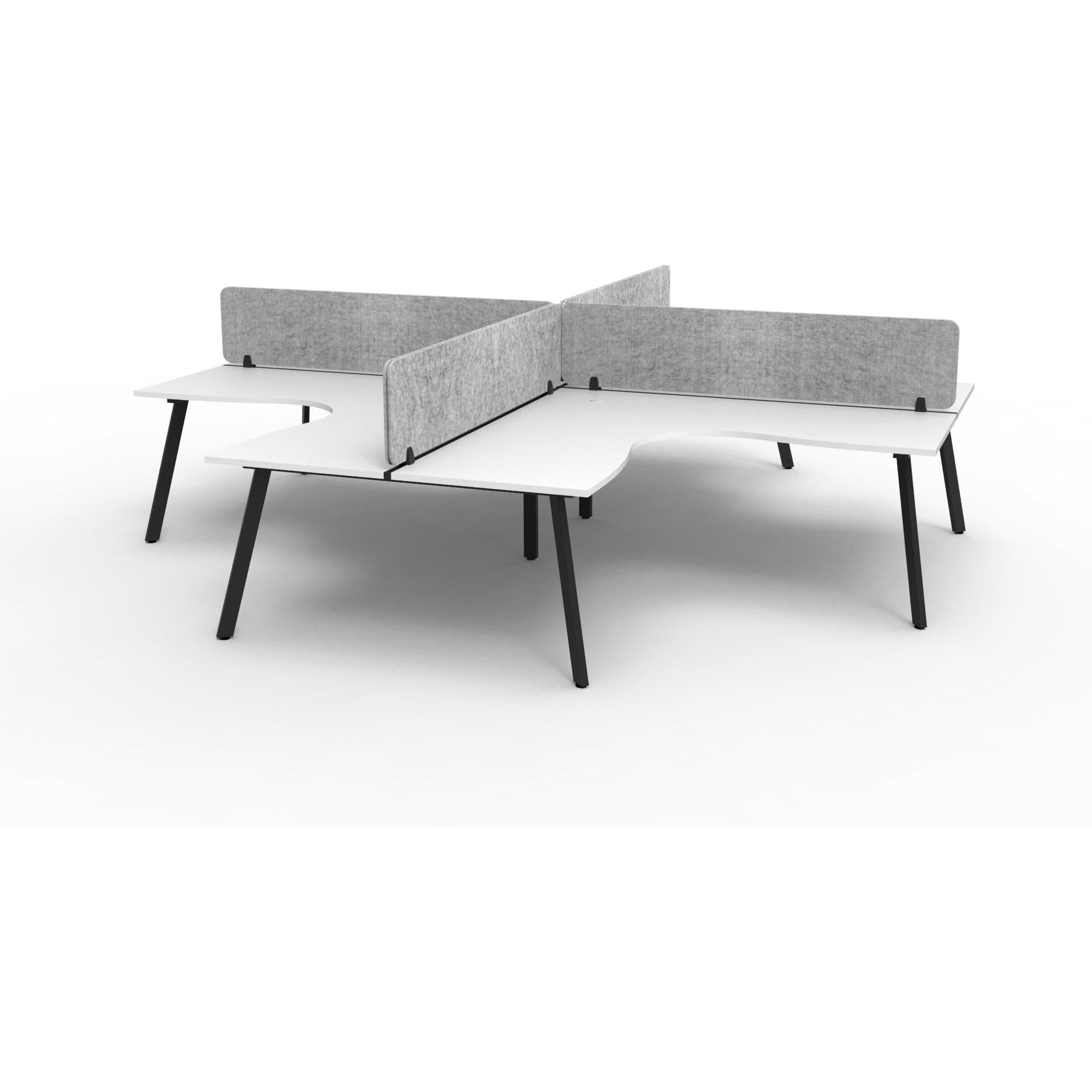 Eternity Leg Corner Workstation with Eco Panel Screen - 4 Persons