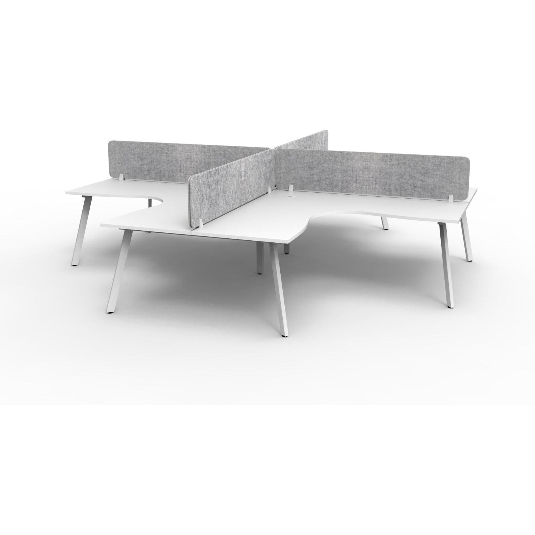 Eternity Leg Corner Workstation with Eco Panel Screen - 4 Persons