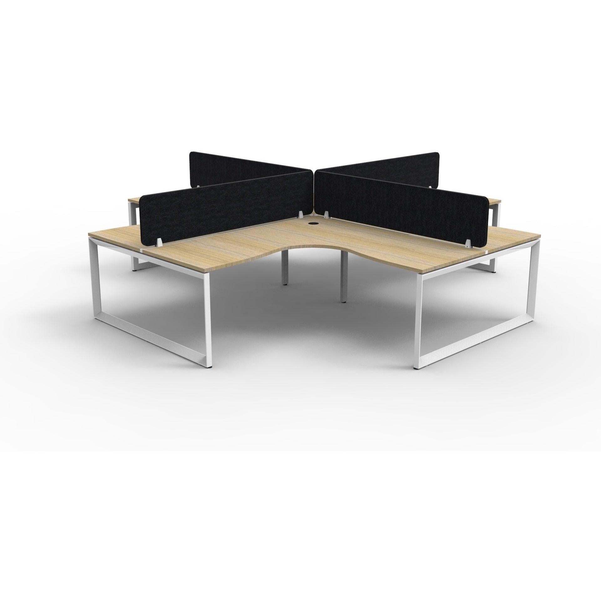 Infinity Loop Leg Corner Workstation - 4 Persons