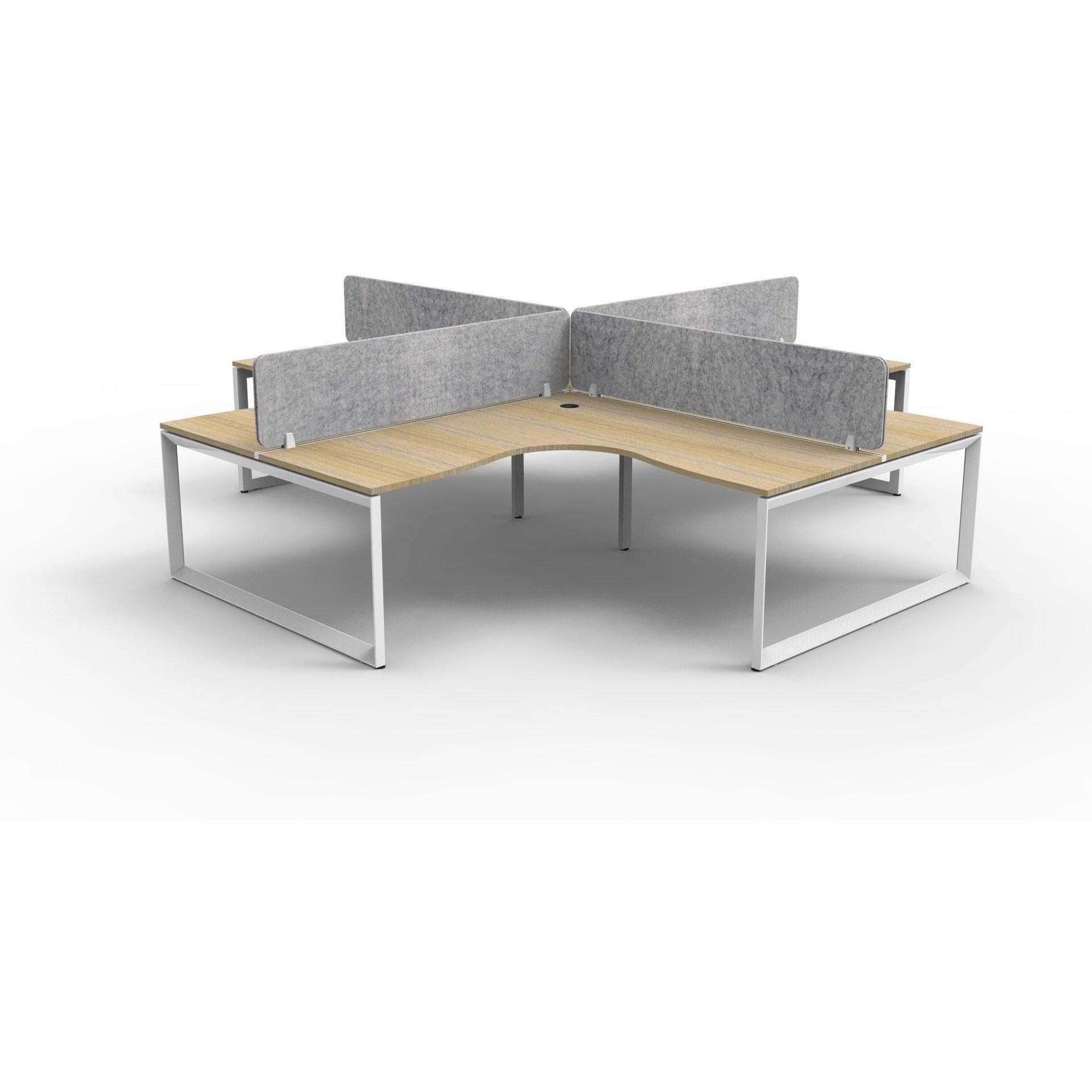 Infinity Loop Leg Corner Workstation - 4 Persons