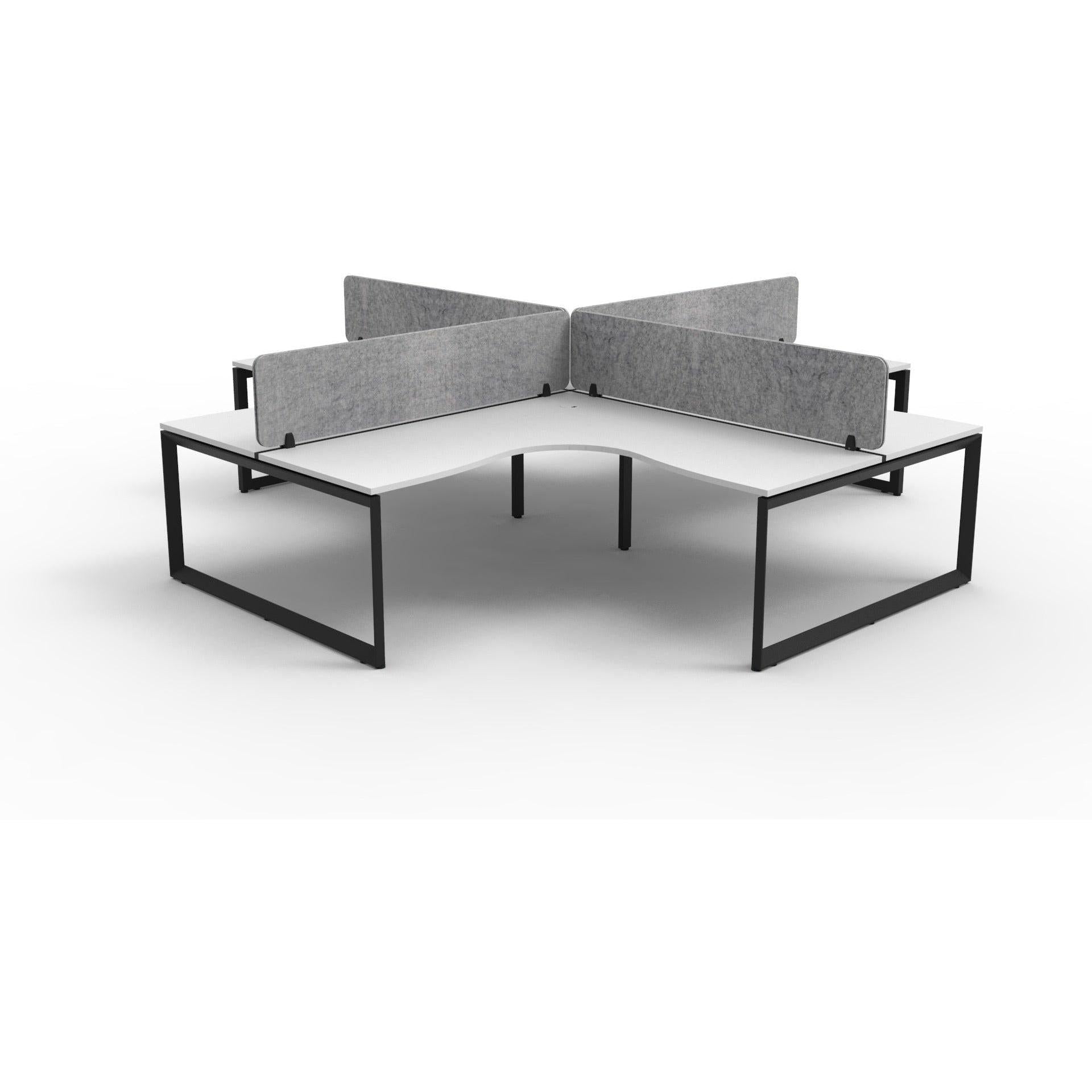 Infinity Loop Leg Corner Workstation - 4 Persons